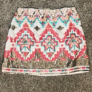 Sequin tribal mini skirt